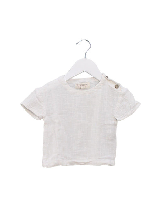 A White Short Sleeve Tops from Illoura The Label in size 6-12M for girl. (Front View)
