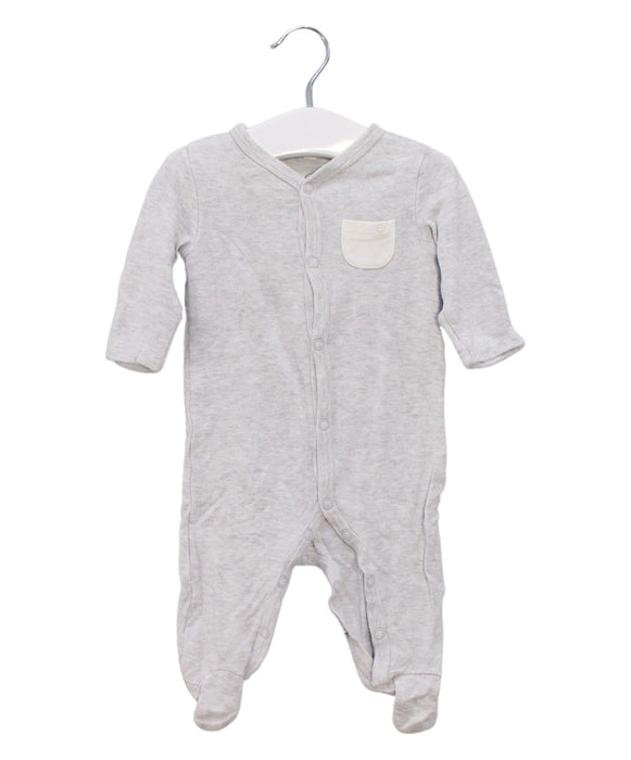 A Grey Long Sleeve Jumpsuits from Mori in size 0-3M for boy. (Front View)