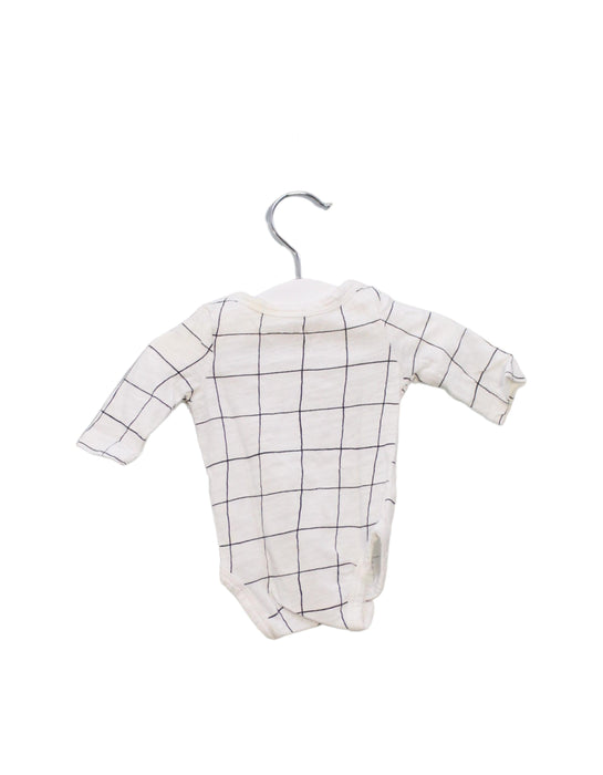 A White Long Sleeve Bodysuits from Little Starters in size 0-3M for boy. (Back View)