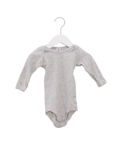 A Grey Long Sleeve Bodysuits from Petit Bateau in size 6-12M for neutral. (Front View)