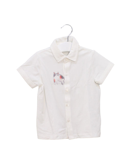 A White Shirts from Momonittu in size 12-18M for men. (Front View)