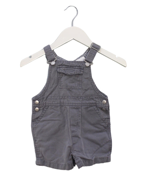 A Grey Overall Shorts from The Little White Company in size 6-12M for boy. (Front View)