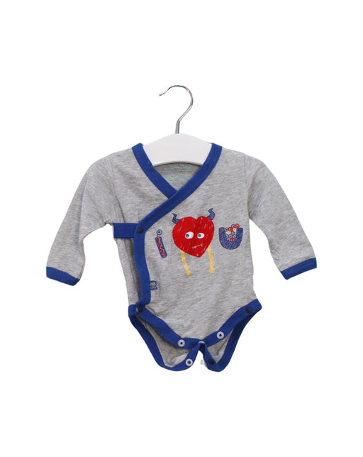 A Grey Bodysuits from CIGOGNE Bébé in size 0-3M for boy. (Front View)