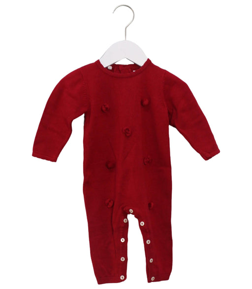 A Red Jumpsuits from Emile et Rose in size 3-6M for girl. (Front View)