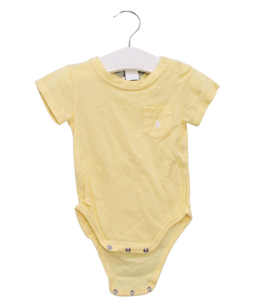A Yellow Short Sleeve Bodysuits from Ralph Lauren in size 3-6M for boy. (Front View)