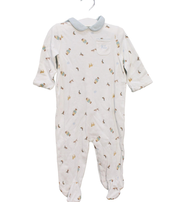 A White Long Sleeve Jumpsuits from Ralph Lauren in size 6-12M for boy. (Front View)