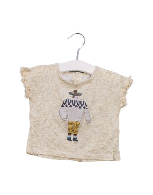 A Beige Short Sleeve T Shirts from Organic Mom in size 6-12M for boy. (Front View)