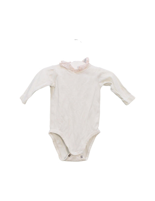 A Ivory Long Sleeve Bodysuits from Jacadi in size 0-3M for girl. (Front View)