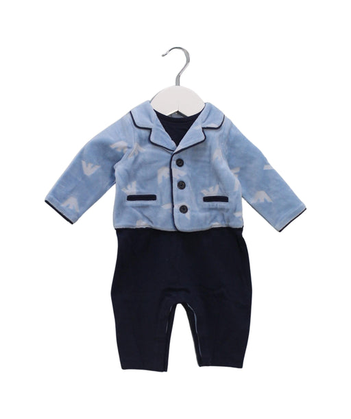 A Blue Jumpsuits from Emporio Armani in size 0-3M for boy. (Front View)