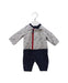 A Grey Long Sleeve Jumpsuits from Emporio Armani in size 0-3M for boy. (Front View)