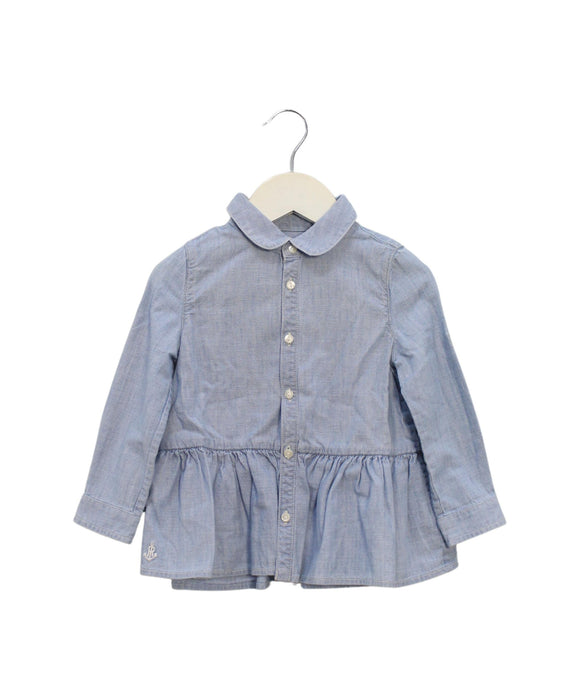 A Blue Long Sleeve Tops from Ralph Lauren in size 18-24M for girl. (Front View)