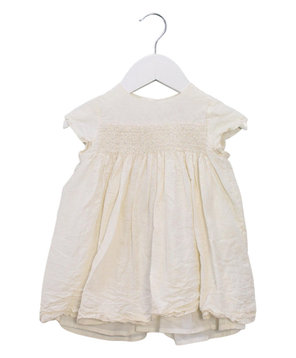 A Ivory Short Sleeve Dresses from Bonpoint in size 12-18M for girl. (Front View)