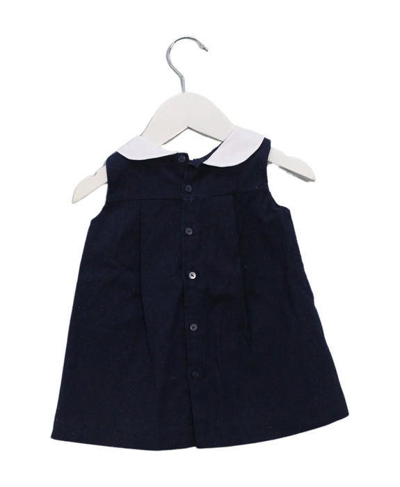 A Navy Sleeveless Dresses from Jacadi in size 6-12M for girl. (Back View)