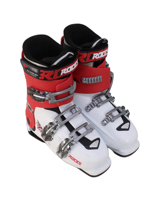 A Red Ski Equipment from Roces in size 11Y for boy. (Front View)