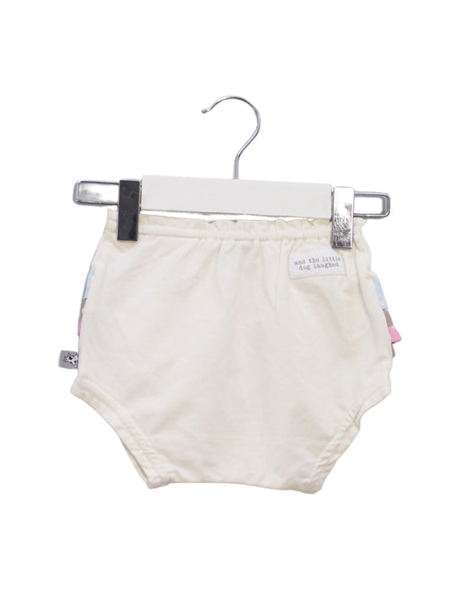 A White Bloomers from and the little dog laughed in size 0-3M for boy. (Front View)
