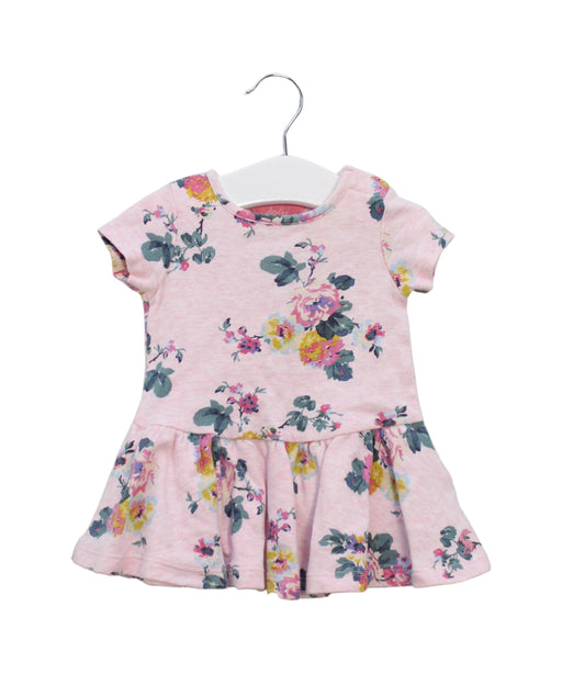 A Pink Short Sleeve Dresses from Joules in size 0-3M for girl. (Front View)