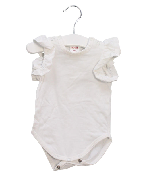 A White Sleeveless Bodysuits from Seed in size Newborn for girl. (Front View)