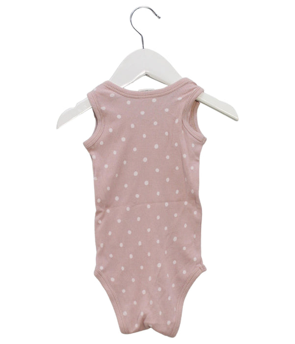 A Pink Sleeveless Bodysuits from Nature Baby in size 3-6M for girl. (Back View)