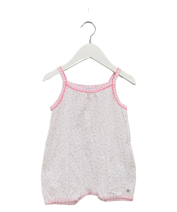 A White Sleeveless Rompers from Petit Bateau in size 12-18M for girl. (Front View)