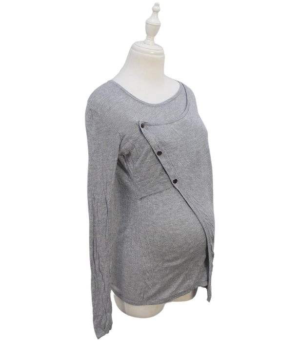 A Grey Long Sleeve Tops from Seraphine in size S for maternity. (Front View)