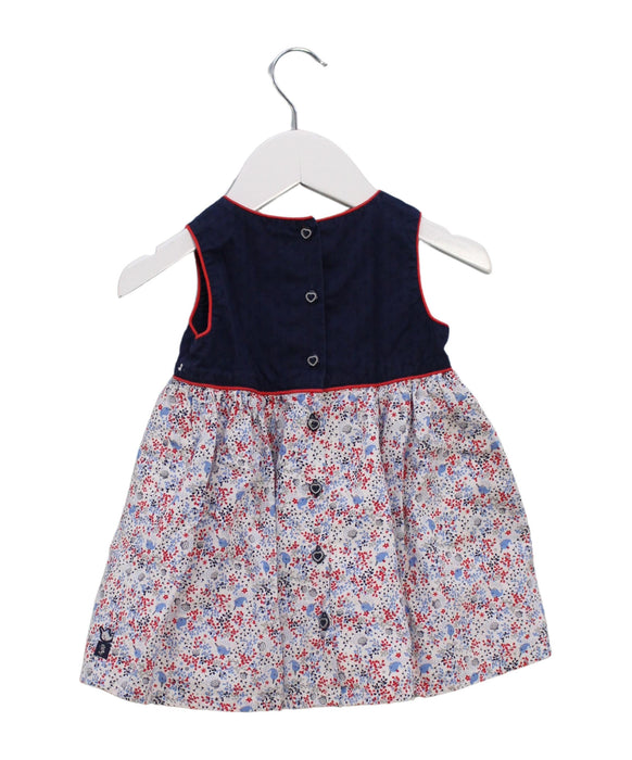 A Navy Sleeveless Dresses from Sergent Major in size 6-12M for girl. (Back View)