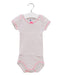 A Pink Short Sleeve Bodysuits from Petit Bateau in size 6-12M for girl. (Front View)