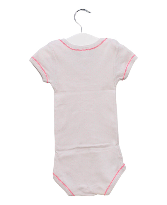 A Pink Short Sleeve Bodysuits from Petit Bateau in size 6-12M for girl. (Back View)
