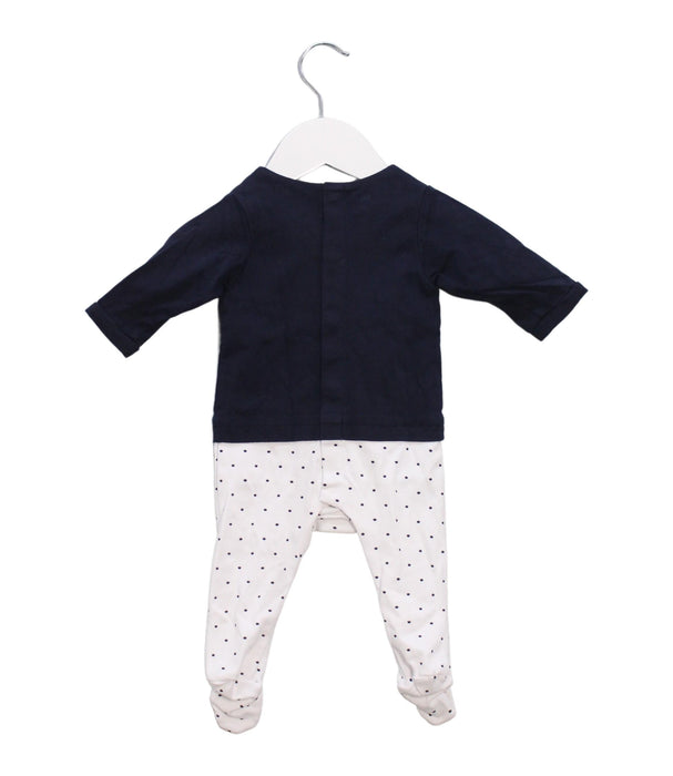 A Navy Long Sleeve Jumpsuits from Jacadi in size 0-3M for boy. (Back View)