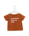 A Brown Short Sleeve T Shirts from Jacadi in size 3-6M for girl. (Front View)