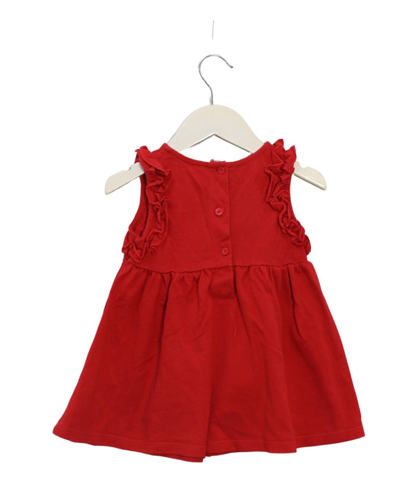 A Red Sleeveless Dresses from Nautica in size 4T for girl. (Back View)