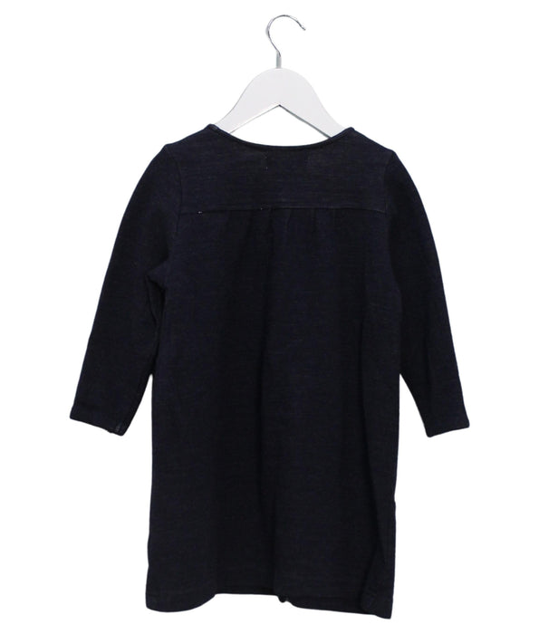 A Navy Long Sleeve Dresses from La Petite Collection in size 3T for girl. (Back View)