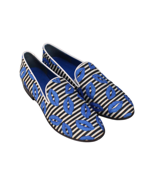 A Blue Loafers & Moccasins from Cecilia Bringheli in size 12Y for boy. (Front View)