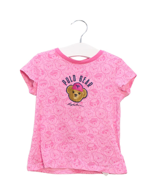 A Pink Short Sleeve T Shirts from Polo Ralph Lauren in size 12-18M for girl. (Front View)
