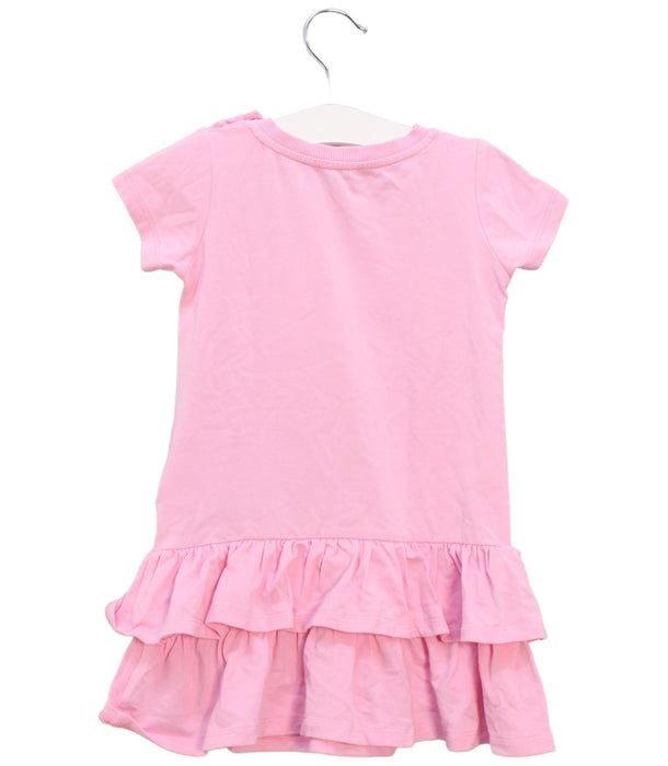 A Pink Short Sleeve Dresses from Moschino in size 2T for girl. (Back View)