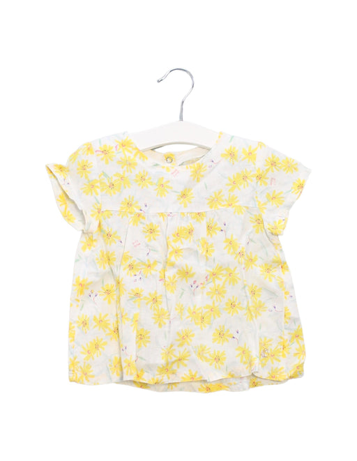 A Yellow Short Sleeve Tops from Petit Bateau in size 18-24M for girl. (Front View)