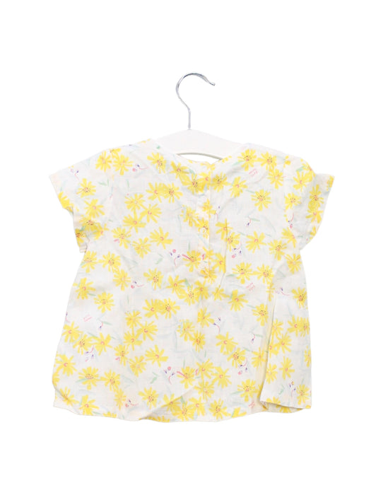 A Yellow Short Sleeve Tops from Petit Bateau in size 18-24M for girl. (Back View)
