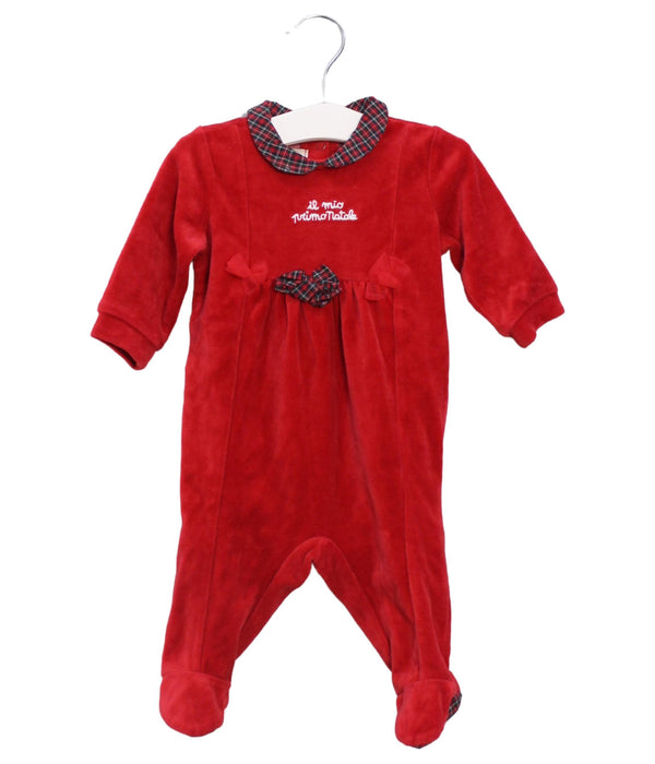 A Red Onesies from Chicco in size 0-3M for girl. (Front View)
