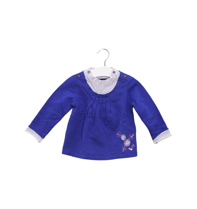 A Blue Long Sleeve Tops from La Compagnie des Petits in size 18-24M for girl. (Front View)