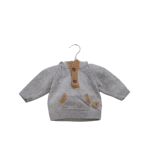 A Grey Knit Sweaters from Jacadi in size 3-6M for girl. (Front View)