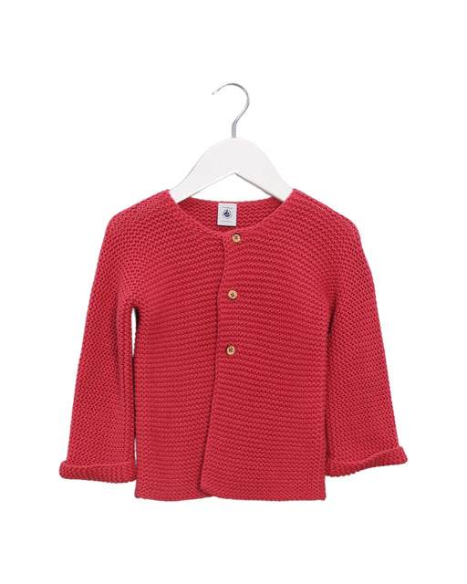 A Pink Cardigans from Petit Bateau in size 18-24M for girl. (Front View)