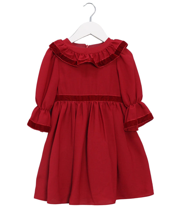 A Red Long Sleeve Dresses from Patachou in size 3T for girl. (Front View)