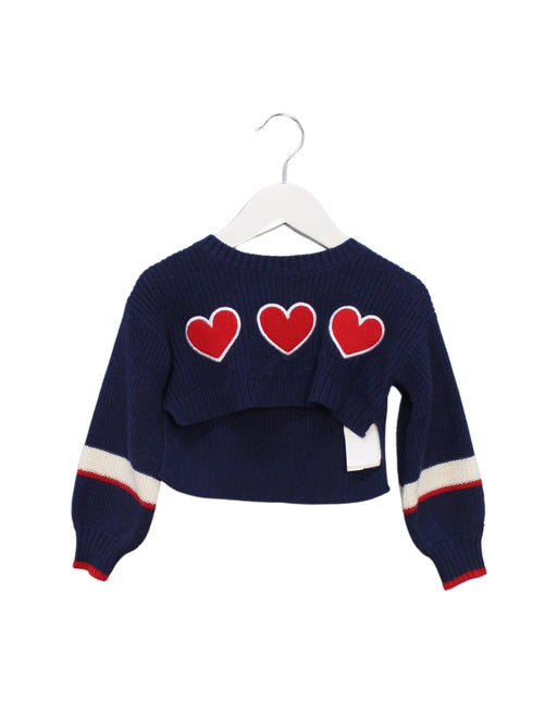 A Navy Knit Sweaters from Monnalisa in size 2T for girl. (Front View)