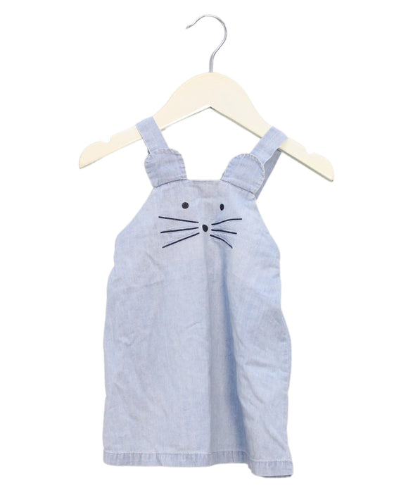 A Blue Overall Dresses from Seed in size 3-6M for girl. (Front View)