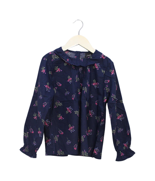 A Navy Long Sleeve Tops from Chickeeduck in size 7Y for girl. (Front View)