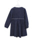 A Navy Long Sleeve Dresses from Chickeeduck in size 7Y for girl. (Back View)