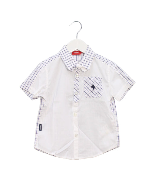 A White Shirts from Ferrari in size 3T for boy. (Front View)