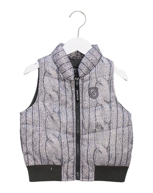 A Grey Outerwear Vests from Comme Ca Ism in size 18-24M for boy. (Front View)