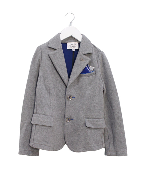 A Grey Blazers from Armani in size 8Y for boy. (Front View)