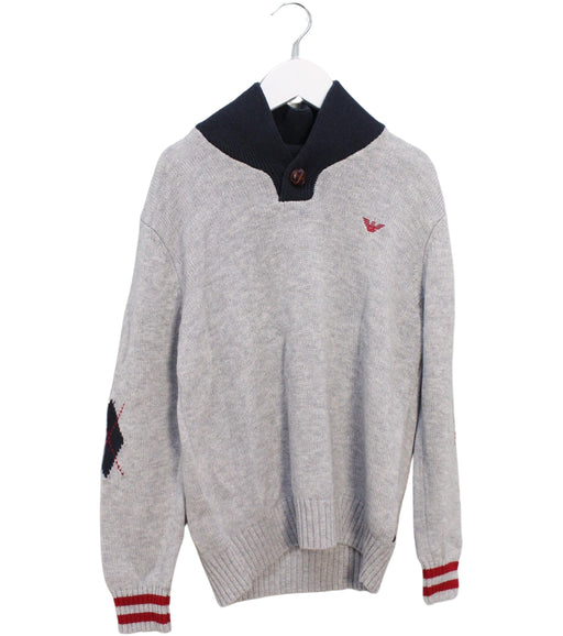 A Grey Knit Sweaters from Armani in size 8Y for boy. (Front View)