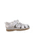 A Silver Sandals from Clarks in size 2T for girl. (Back View)